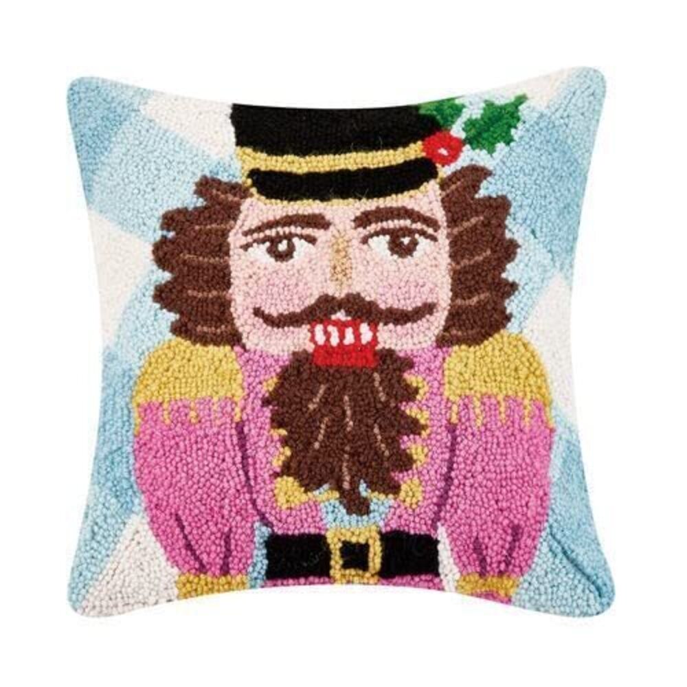 9008 Festive Gingham Nutcracker Hook Pillow